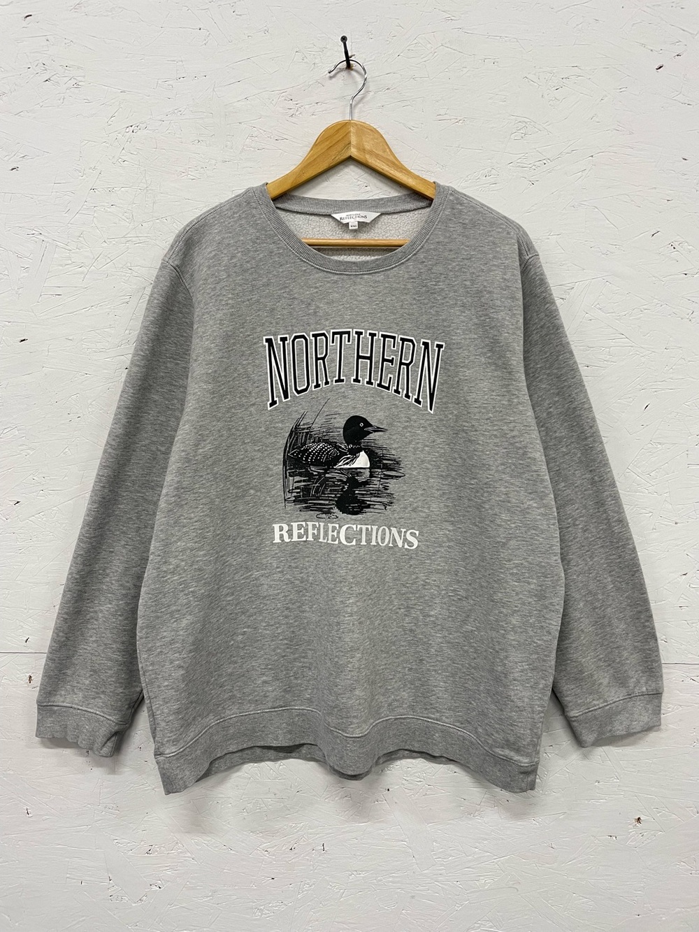 Northern Reflections Loon Crewneck Sweatshirt, Size XXL, Heather Gray